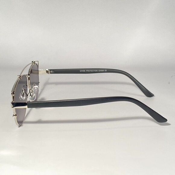 0632 Sunglasses With Dark Gray Mirrored Lenses with Silver Aviator Frame… main image 7